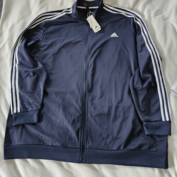 Adidas men's 3 strip dark blue track suit jacket size 4XLT - Picture 1 of 4
